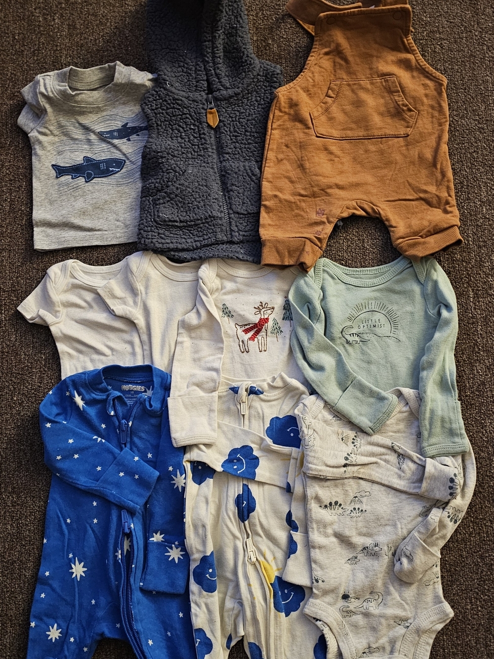 Mixed Baby Tops & One-Piece Set - Neutral & Blue Pack